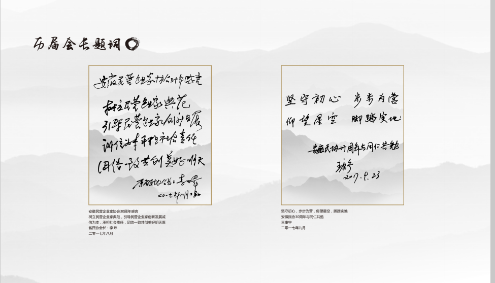 历届会长题词